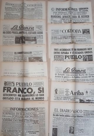 48 portadas históricas prensa española 1945-1955.
