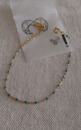 Pulsera lepetite marie azul y dorada