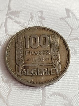 Argelia 100 francos 1950 moneda