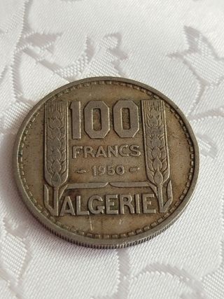 Argelia 100 francos 1950 moneda