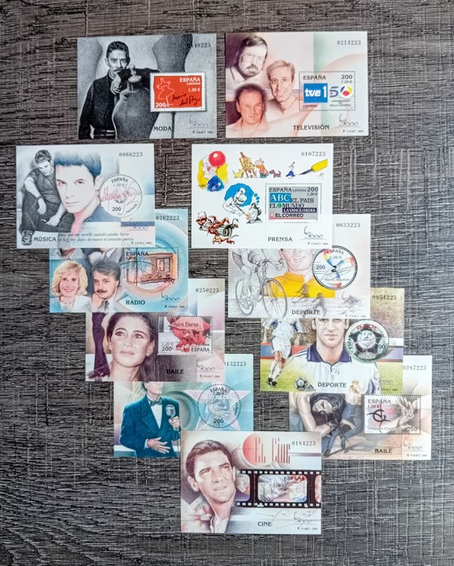 FOGLI FRANCOBOLLI MOSTRA FILATELICA SPAGNA 2000