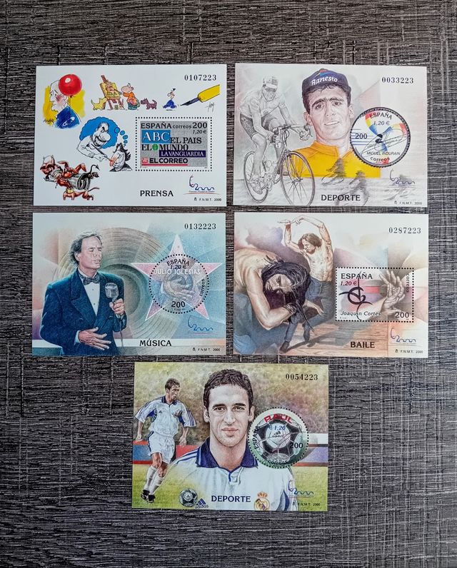 FOGLI FRANCOBOLLI MOSTRA FILATELICA SPAGNA 2000