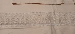 Lenzuola matrimoniali cotone beige/bianco