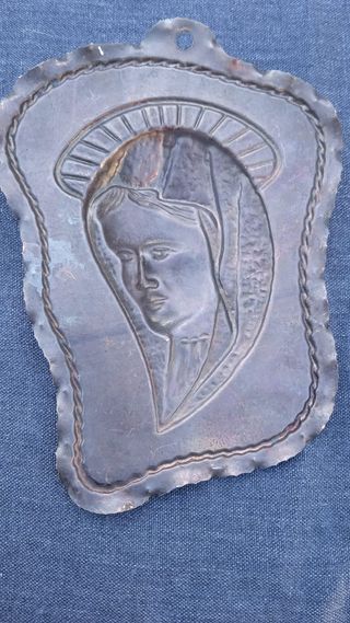 placca in rame raffigurante la Madonna
