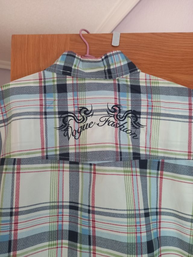 Camisa cuadros hombre - azul, blanca