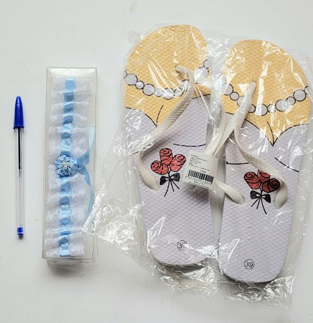 Liga de novia y chanclas NUEVAS