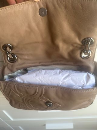Bolso piel beige