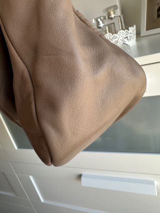 Bolso piel beige