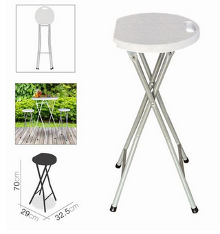 TABURETE PLEGABLE ALTO COCTEL BLANCO 32.5X29XH70CM