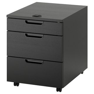 Cajonera con ruedas oficina Ikea Galant negro