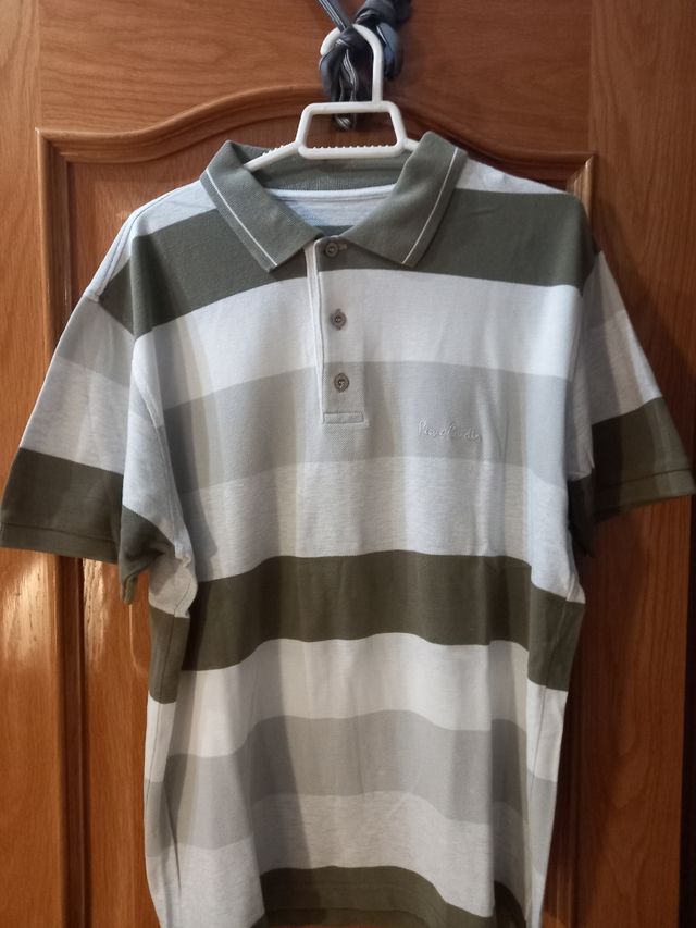 Polo Pierre Cardin rayas verde blanco