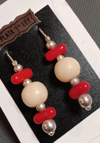 PENDIENTES Coral, Lifram y Plata 