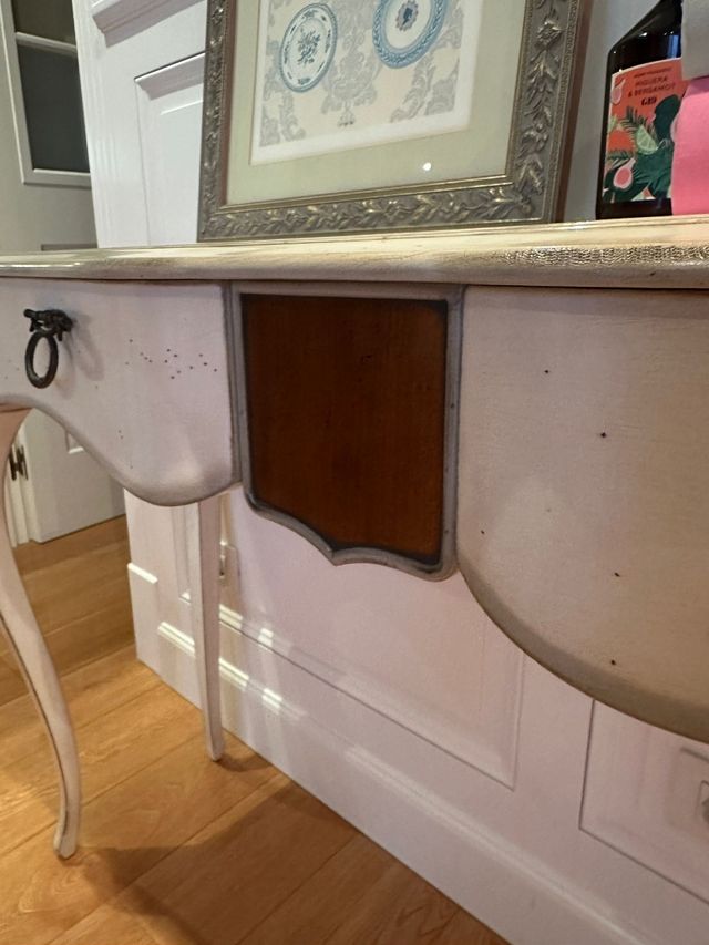 MESA CONSOLA RECIBIDOR-CEREZO MACIZO-CUADRO.(Ocasi