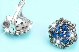 PLATA Pendientes Vintage .