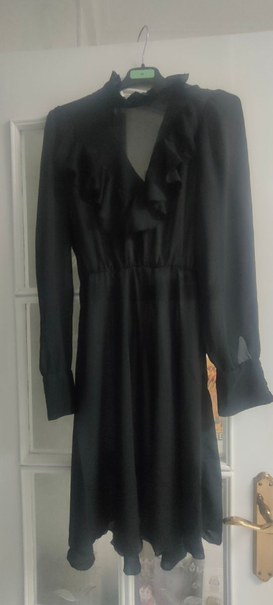 Vestido negro manga larga talla m