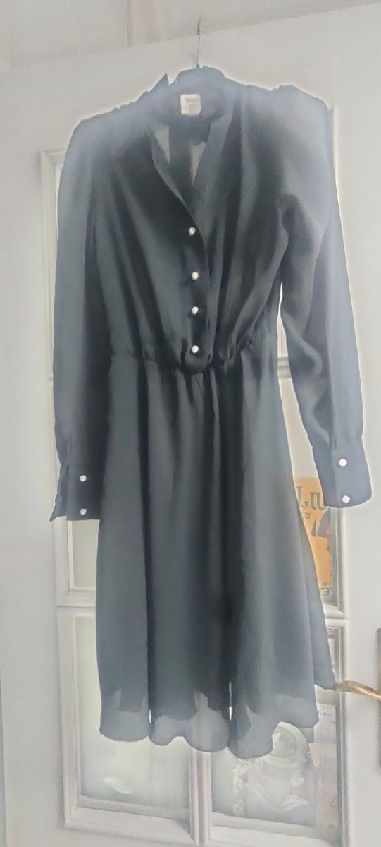 Vestido negro manga larga talla m