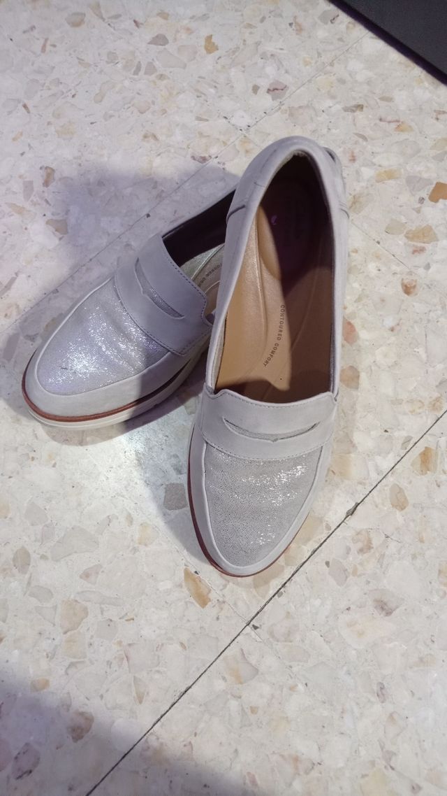 Zapatos planos mujer plata
