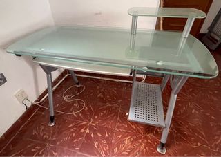 Mesa escritorio cristal moderna