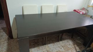 Mesa extensible madera oscura