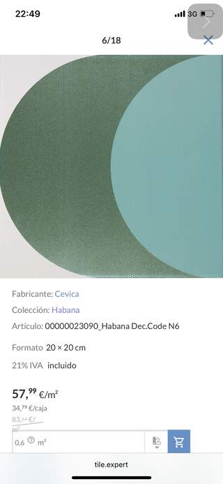 Cevica Habana Suelos o paredes azulejos de porcela