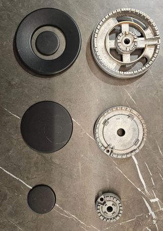 Placa de gas 60cm vidrio templado negro