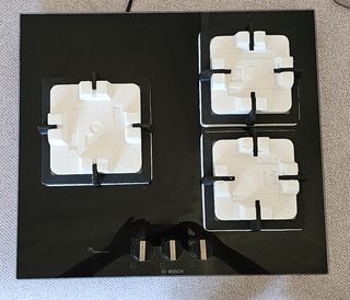 Placa de gas 60cm vidrio templado negro