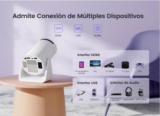 Mini Proyector 20000 Lúmenes Giratorio 270°