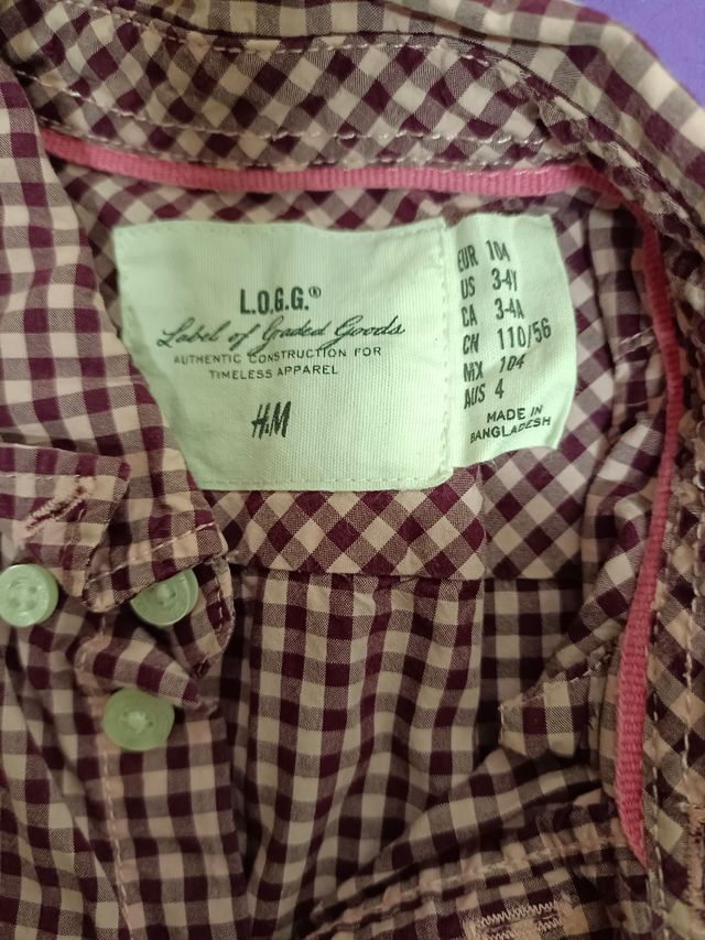 Camisa Bebé Cuadros, 3-4 años