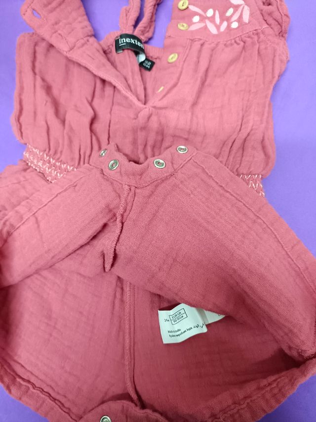 Mono bebé niña Inextenso - Rosa