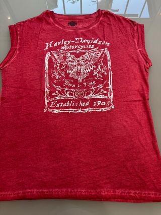 Harley Davidson camiseta granate y plata