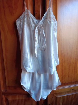 Pijama raso beige talla S