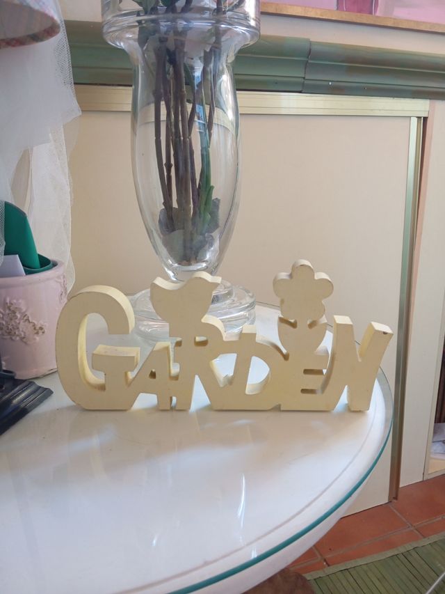 Letrero madera garden