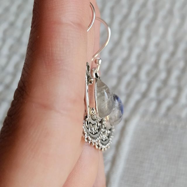 Pendientes plata 925 piedra luna