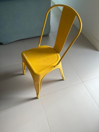 4 sillas francesas metal amarillo