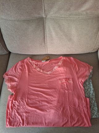 Pijama - 2 piezas - Rosa y Gris