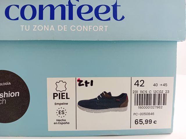 Zapatos COMFEET 42 - Azul y Marrón