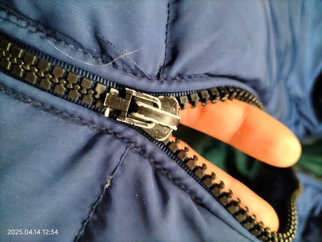 Abrigo acolchado largo azul