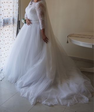 Vestido novia blanco - Talla grande
