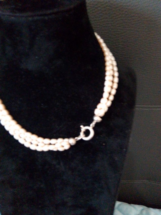 Collana perle rosa - 3 fili