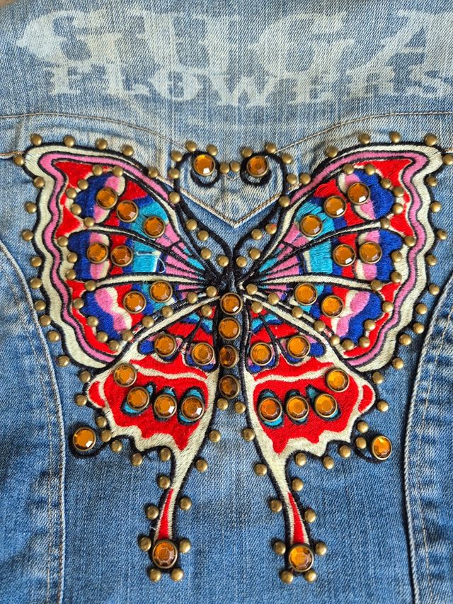 Giacca Jeans Guga Flowers bimba