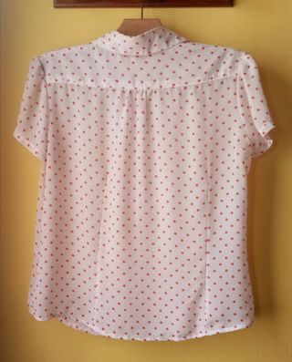 Blusa lunares vintage roja y blanca