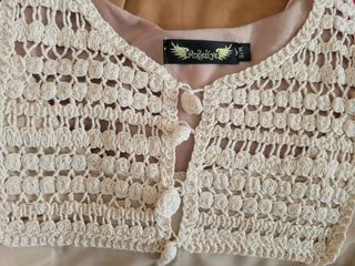 Vestido babydoll talla S - Beige/Marrón