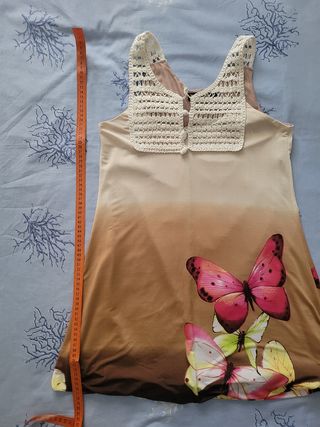 Vestido babydoll talla S - Beige/Marrón
