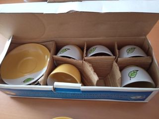 Juego café ☕ blanco y amarillo