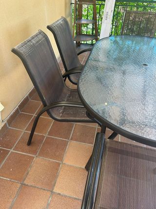 Sillas jardín - 8 sillas aluminio imitacion forja