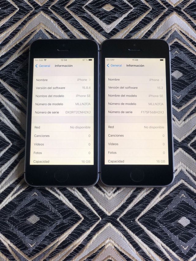 2 iPhone SE 16gb grises