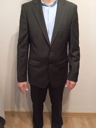 TRAJE CHAQUETA HOMBRE  ( ZARA) GRIS OSCURO
