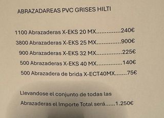 Abrazaderas PVC HILTI - Grises