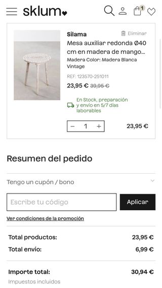 Mesa auxiliar Sklum NUEVA