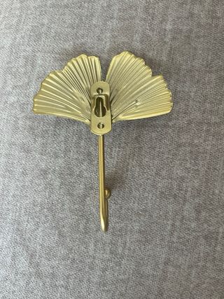 Colador fregadero acero inoxidable y percha dorada